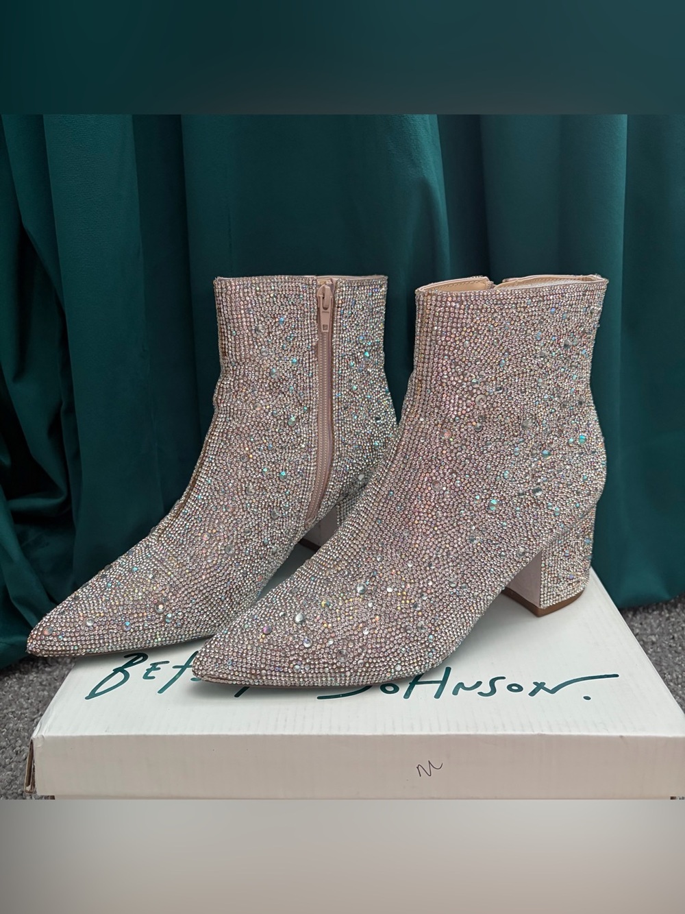 Embellished Betsey Johnson Kyla Ankle Boots - Women's Fashion Booties